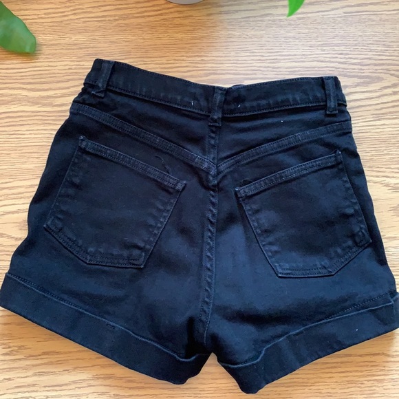 Black Highwaisted American Apparel Jean Shorts - Picture 2 of 5